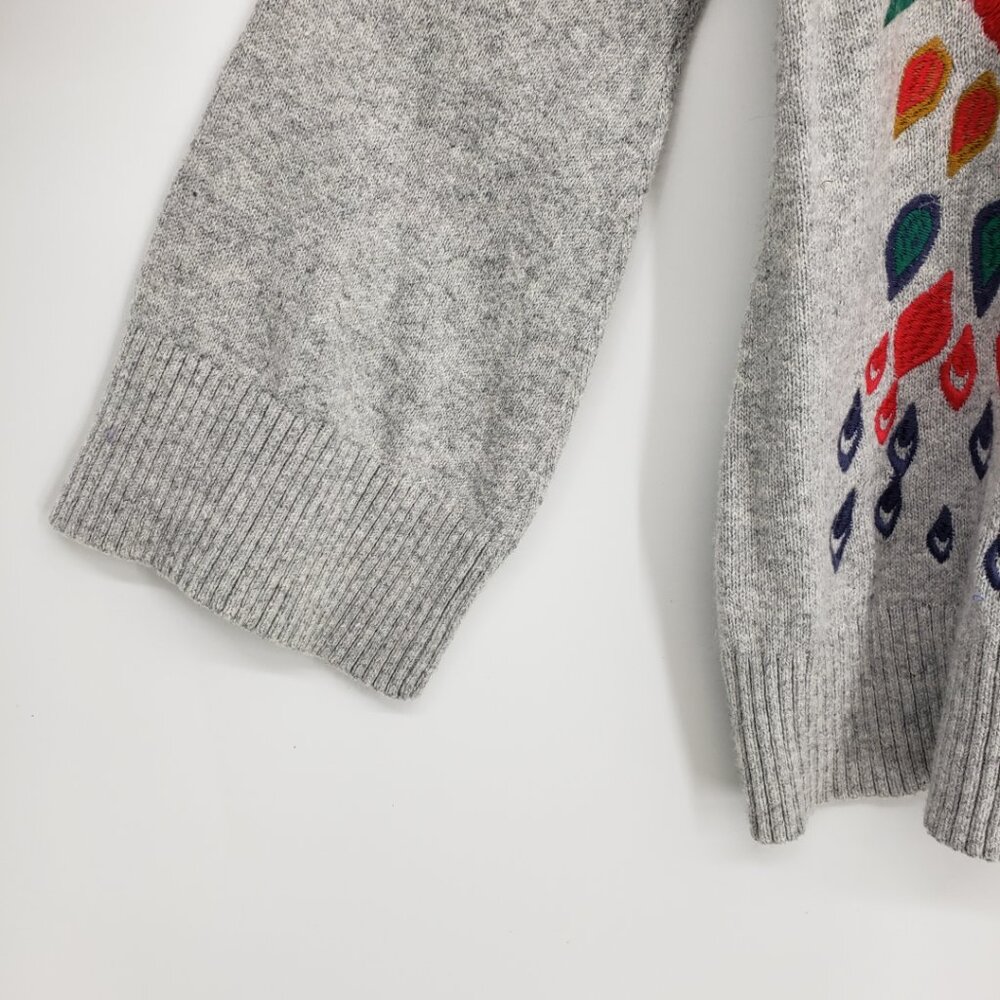 LOFT Gray Sweater with Colorful Bird Design - Picture 6 of 9
